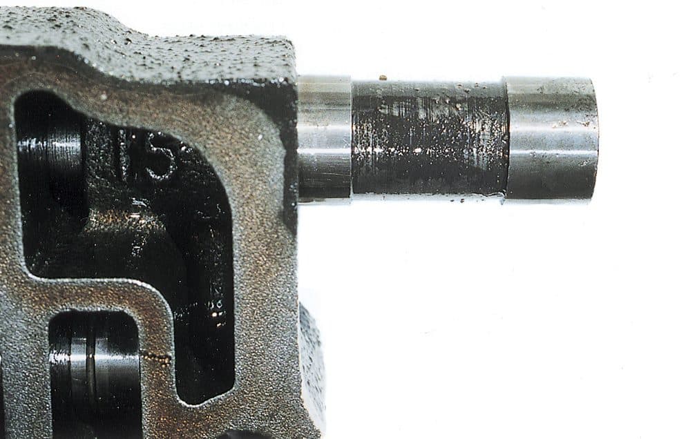 Transmission valve deposit comparison — before